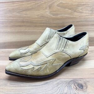 CODE‎ WEST Vintage Western Booties Womens 6 M Tan Leather Tan Beige